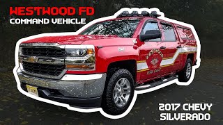 Westwood Fire Department 2017 Chevy Silverado Command Vehicle [upl. by Nnagem]