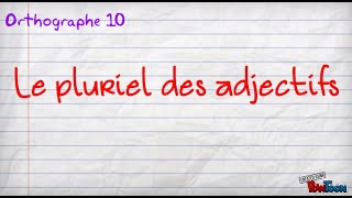 le pluriel des adjectifs [upl. by Rybma]