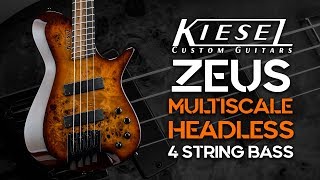 Kiesel Guitars  Zeus Multiscale Headless 4 String Bass Demo [upl. by Gillian]