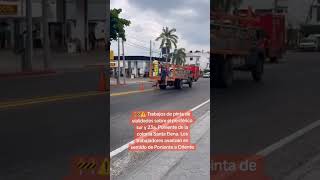 🚧⚠️Trabajos de pinta de vialidades sobre el periférico sur y 23a Poniente de la colonia Santa Elena [upl. by Llednek]