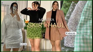 MYNTRA TryOn SKIRT HAUL Starting at just Rs300 Myntra Skirt Haul Ft Mini Plaid Midi Skirt [upl. by Tricia]