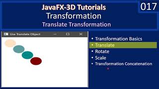 Transformation  Translate Shapes  JavaFx 3D Tutorials 17 [upl. by Brian]