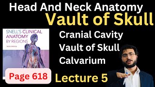 Vault of Skull  Cranial cavity  Head and Neck Anatomy  Snells Page 618  headandneckanatomy [upl. by Jenesia]