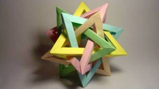 Origami Five Intersecting Tetrahedra complete assembly [upl. by Daune]