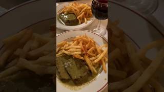 Relais de l’Entrecôte in Paris France Try the famous steak with their secret sauce food paris [upl. by Vidovik]