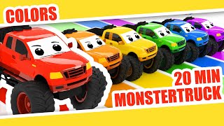 Learn Colors with Monstertrucks  Kids Babies Colors  Color Rainbow  Monstertruck Color [upl. by Amsirp216]