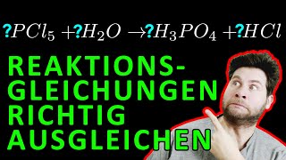 Reaktionsgleichungen ausgleichen und aufstellen  mit Beispielen  einfach erklärt [upl. by Euqirne715]