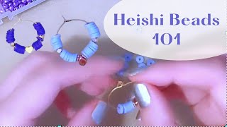 How to make heishi 🌈 bead earrings  ideas and designs [upl. by Doowrehs]