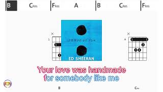 ED SHEERAN Shape of you FCN GUITAR CHORDS amp LYRICS [upl. by Nivlen]