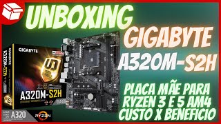 Unboxing Gigabyte A320MS2H  Placa mãe AM4 Custo x Beneficio [upl. by Belita]