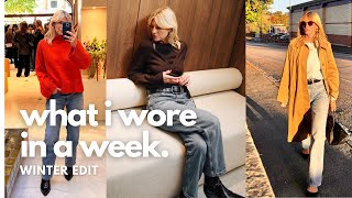 WHAT I WORE IN A WEEK WINTER  EVERYDAY OUTFIT IDEAS AND A FEW TRY ONS IN STORE [upl. by Kcirdnek]