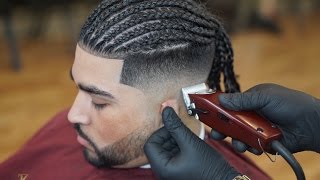 Braided Haircut Tutorial  With Oster fast feed  Beard line [upl. by Karolyn]