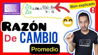 ✅RAZÓN de CAMBIO PROMEDIO  FACILÍSIMO💯  CÁLCULO DIFERENCIAL [upl. by Eenad]