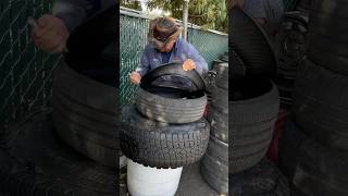 Cutting a used tires asmr [upl. by Sonahpets]