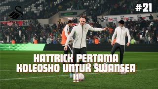 Koleosho Mendapatkan Hattrick Pertamanya Bersama Swansea City  Swansea City Career Mode Eps 21 [upl. by Inot971]