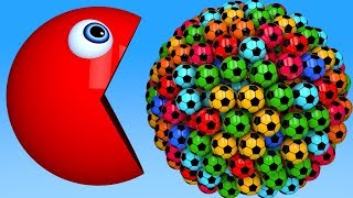 Learn Colors with PACMAN and 3D Soccer Ball for Kid Children [upl. by Blount51]