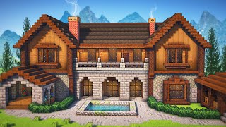 Minecraft How To Build A Wooden Mansion  Tutorial [upl. by Eemia]