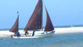 June 2010  Cruiser Longboat Midi exits Alexabaai Schiermonnikoog through north entrance [upl. by Nyrahs925]