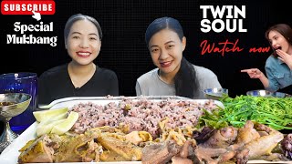 Chicken Mukbang with bestie  Northeast India mukbang mukbang [upl. by Yelir133]