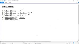 Tort and Quasi Contract  Nature of Tort   Law of Torts in Telugu [upl. by Nosnirb826]