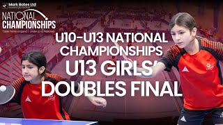 U13 Girls’ Doubles Final  Mark Bates Ltd U10U13 National Championships 2024  Table Tennis England [upl. by Eiryk]