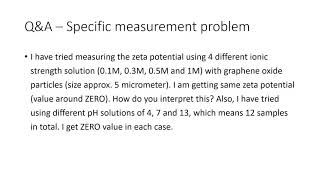 Measuring zeta potential  a specific measurement problem [upl. by Yemane456]