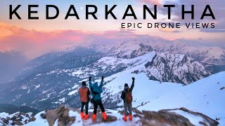 Epic Drone Views of Kedarkantha Summit  Kedarkantha Trek in Winters  Uttarakhand  Soul Trails [upl. by Sarajane335]