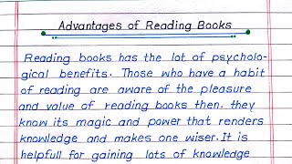 write an essay on Advantages of reading books in English  importance of reading books [upl. by Susejedairam]