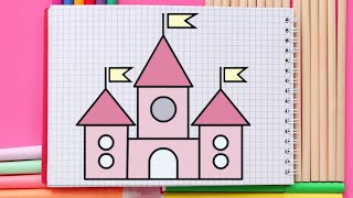 💕HOW TO DRAW A CASTLE [upl. by Eedissac32]