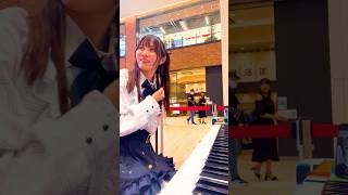 Sasageyo Anime Song in public piano Japan Reaction Sasageyo AOT Song [upl. by Ovatsug882]