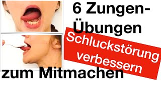 6 ZUNGENÜbungen SCHLUCKSTÖRUNG verbessern Übungshinweise DysphagieTherapie Zunge stärken [upl. by Yazbak194]