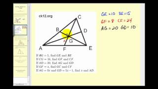 Examples Using the Properties of the Medians of a Triangle to Solve for Unknown Values [upl. by Nylirahs]