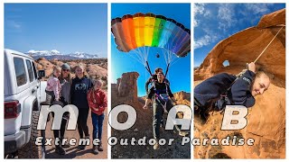 Best Place in Utah for Extreme Outdoor Adventure  Moab Base Jump  Arch Rope Swing  Jeepin [upl. by Fellows]