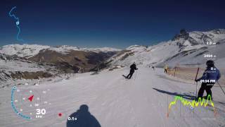 Hintertuxer Gletscher 2017  Talabfahrt quotschwarze Pfannequot mit GoPro stats  TEIL 1 [upl. by Levy965]