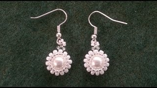 Classy  stunning  easy to make pearl earrings beading tutorial [upl. by Saxet]