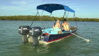 Twin Yamaha 25hp Outboards On a Jon Boat [upl. by Eniarol]