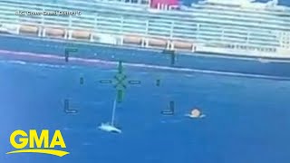 Disney cruise ship saves 4 on sinking vessel [upl. by Annoit816]