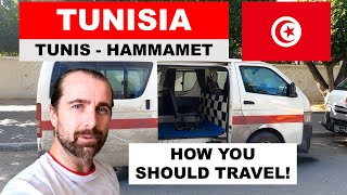 Explore Tunisia like a local  Travel from TUNIS to HAMMAMET plus hotel footage من تونس إلى الحمامات [upl. by Airdnua]