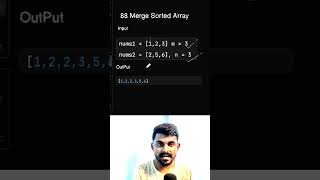 Merge sorted Array shorts leetcode dsa [upl. by Ahsita]