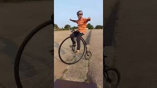 Penny farthing high wheel unicycling uncycles mike arotsky sings classic [upl. by Rosalie]