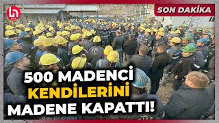 Madencilerden görülmemiş eylem Çayırhan Termik Santralinde 500 madenci kendini madene kapattı [upl. by Fleta]