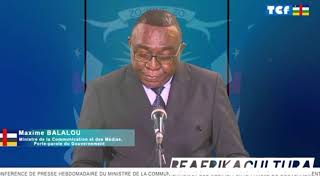 Centrafrique  conférence de presse hebdomadaire du ministre des communications et des médias [upl. by Afton]