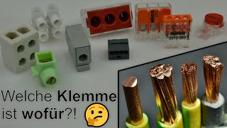 Welche Klemme brauchst du 🤔 Alle Infos zu Leiterarten und Klemmverbindungen aus der Elektrotechnik💡 [upl. by Jacie]