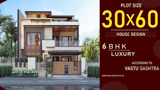 30x60 East Facing House Design 3D  6BHK  interior design  3060 Home Design  30 by 60 House Plan [upl. by Niliac818]