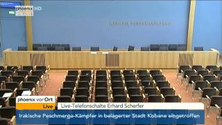 Feueralarm in der Bundespressekonferenz mit Ursula von der Leyen am 29102014 [upl. by Pennebaker]