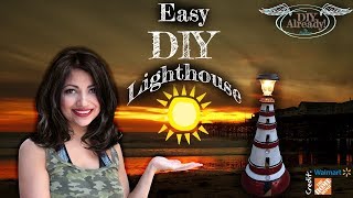 DIY Lighthouse  Solar light  Step by step [upl. by Simmie]