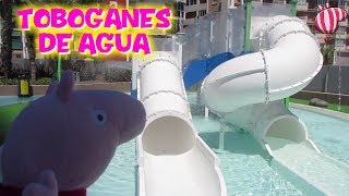 Video Musical Peppa y George VACACIONES en toboganes de agua rápidos  Vídeos de Peppa Pig [upl. by Adorl]