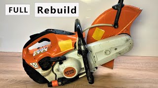 Full STIHL Concrete Saw Rebuild in 9 minutes Stihl TS 420 Basically with three tools [upl. by Acsehcnarf]