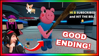 KREEKCRAFT REACTS TO PIGGY CHAPTER 12 ENDING GOOD ENDING ROBLOX [upl. by Neelie]