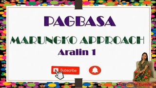 Marungko Approach in Reading Aralin 1  Phonics Grade1reading PagbasasaFilipino [upl. by Naejamron]